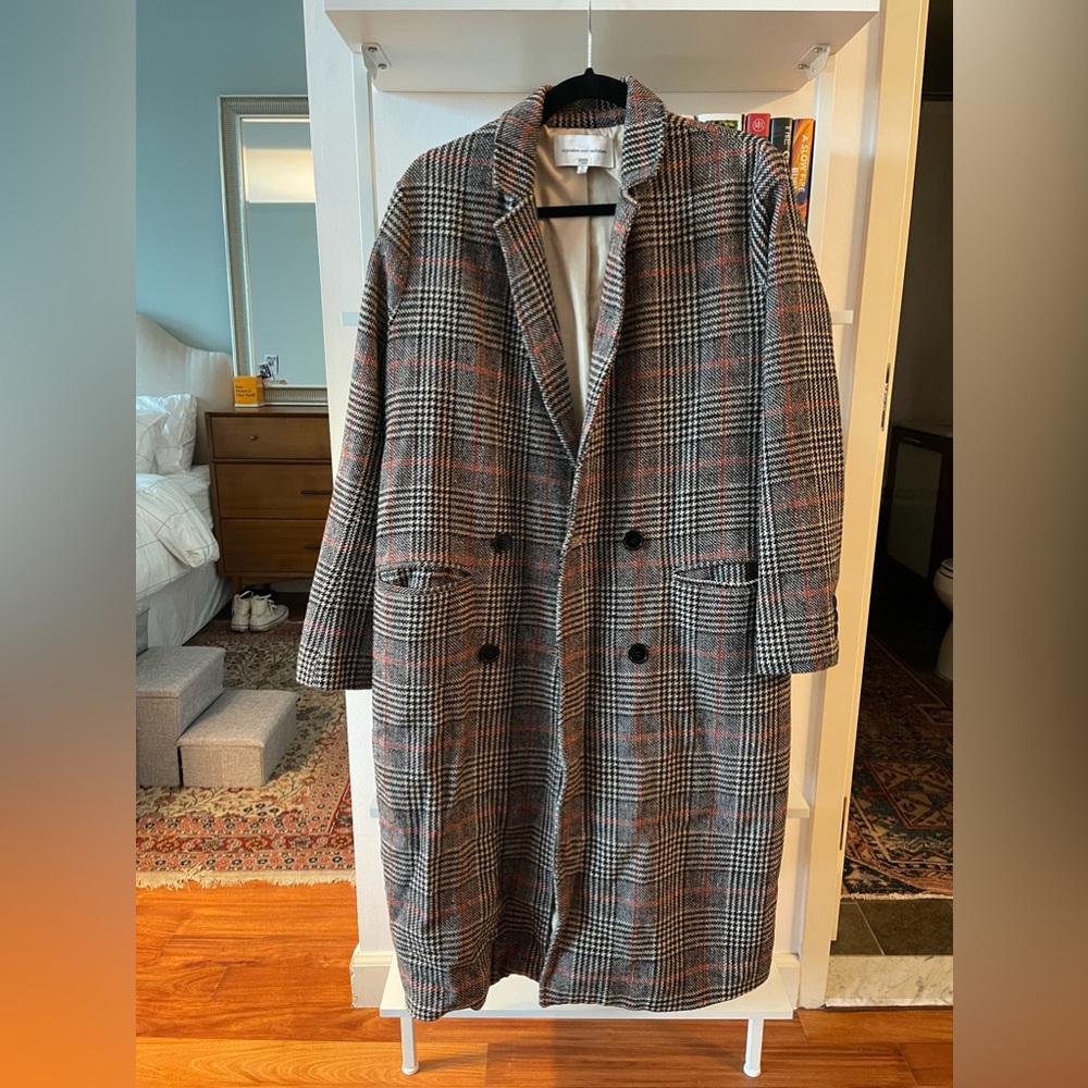 Cupcakes and Cashmere Plaid Overcoat, L